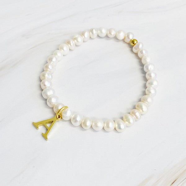 Cotton Pearl deals Initial Bracelet