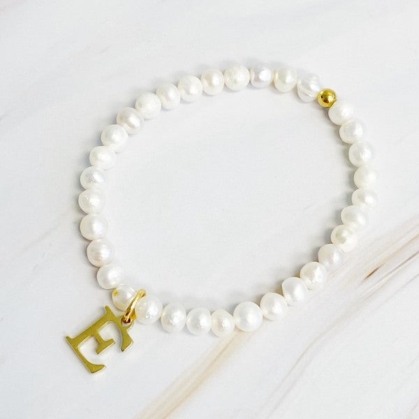 Pearl Initial Charm Bracelet
